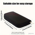 Closed black soft zip memory-card wallet