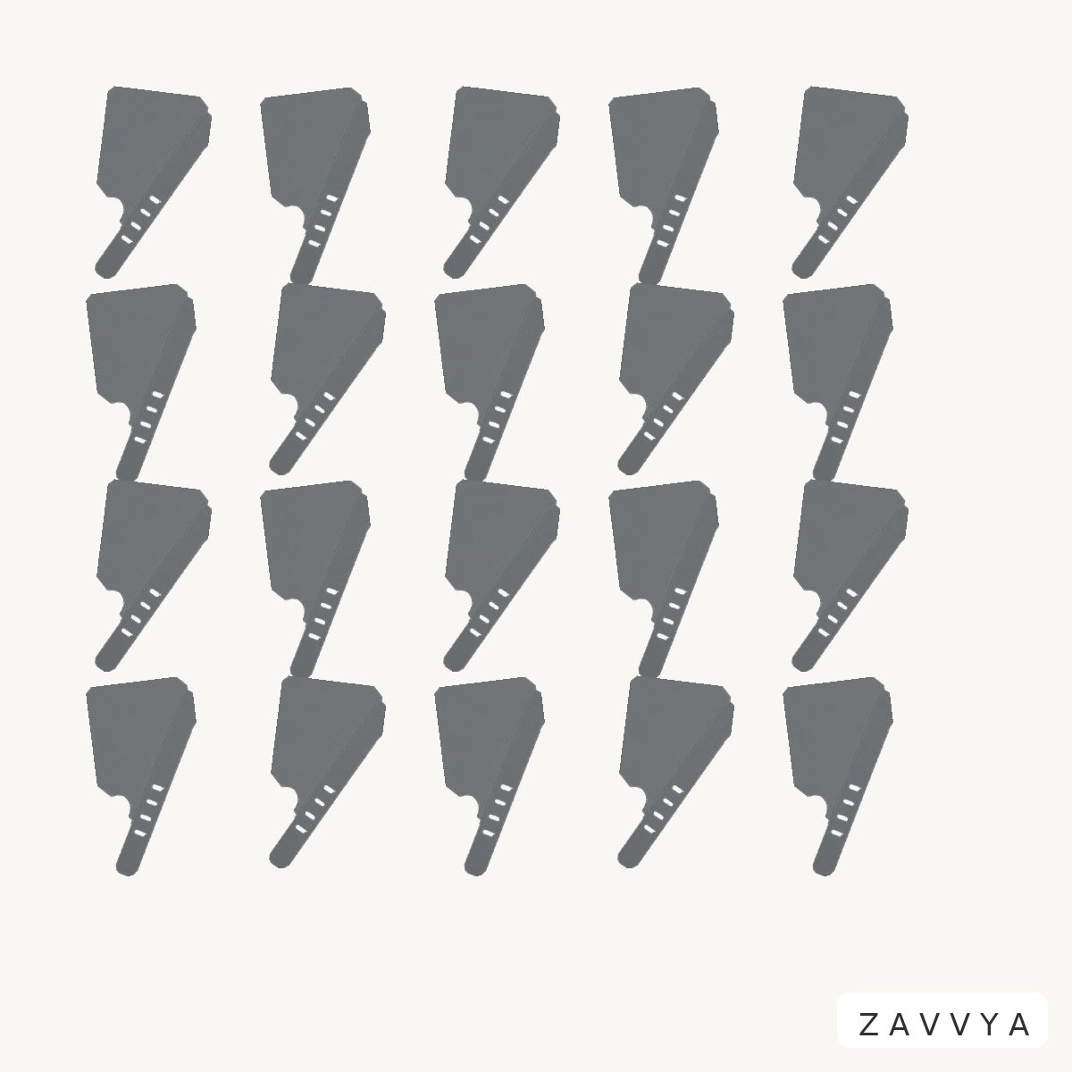 Twenty grey reusable silicone cable ties