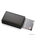 Carbon-black pop-up card holder with stepped cards