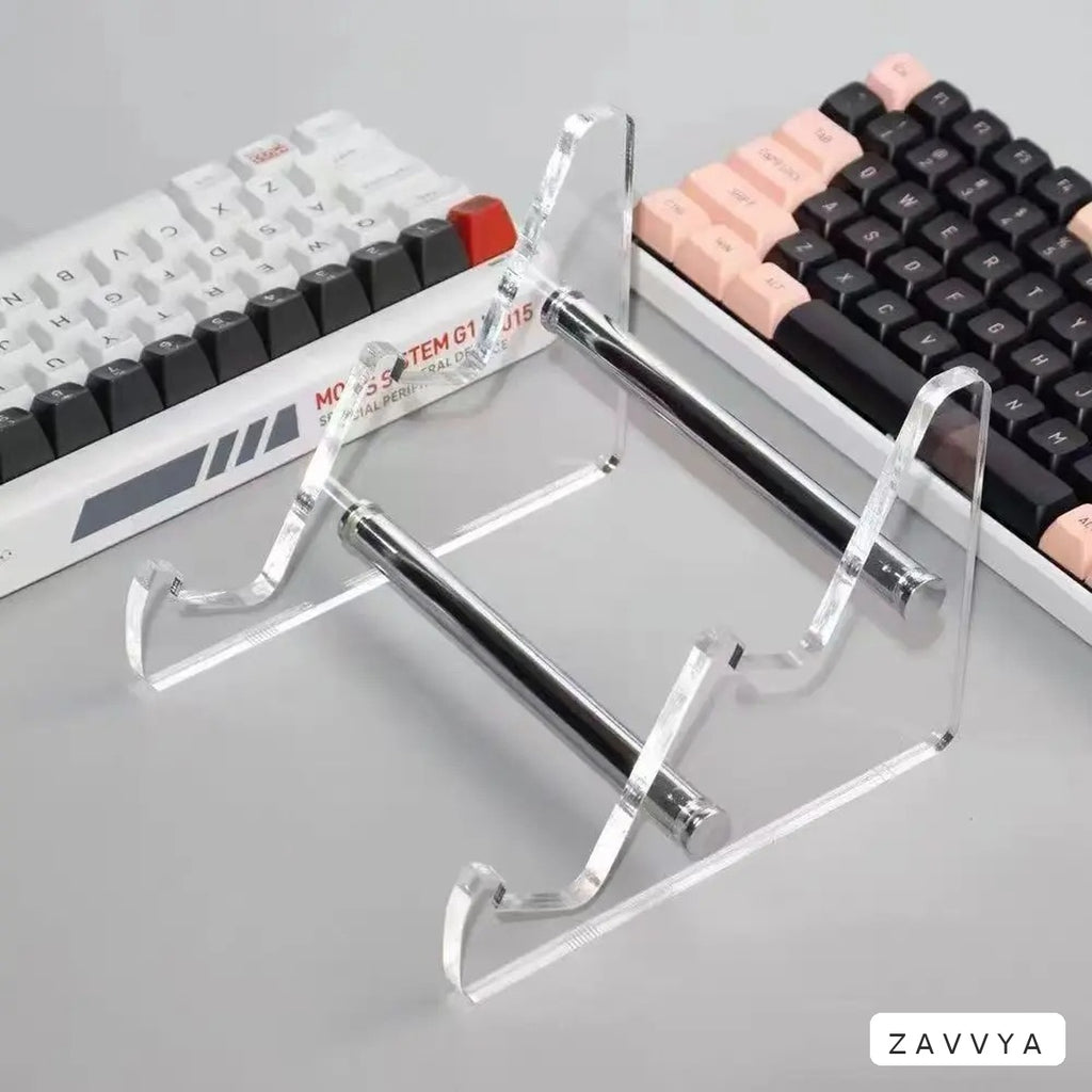 Single-tier clear acrylic keyboard display stand