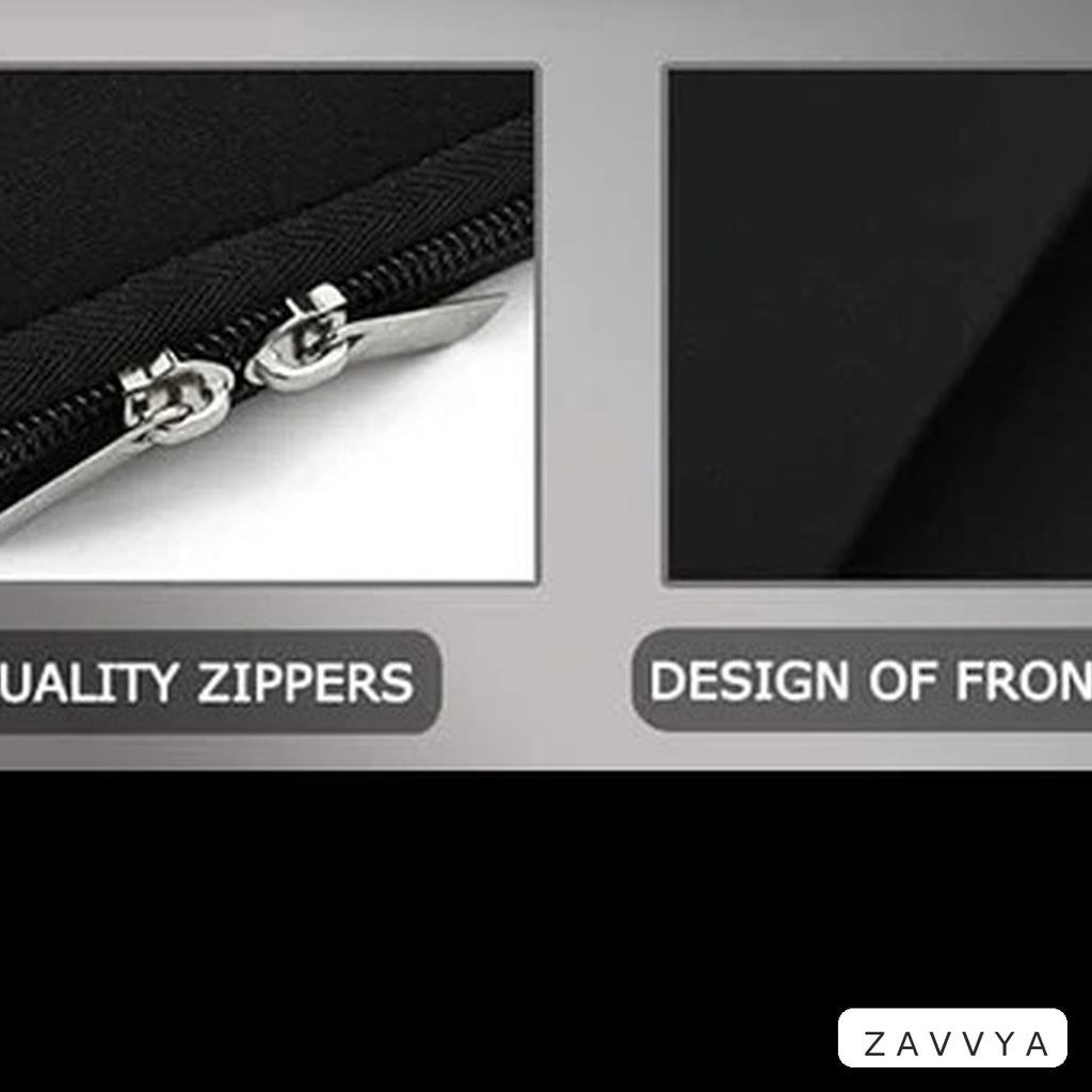 Close detail of zipper and sleeve edge