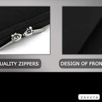 Close detail of zipper and sleeve edge