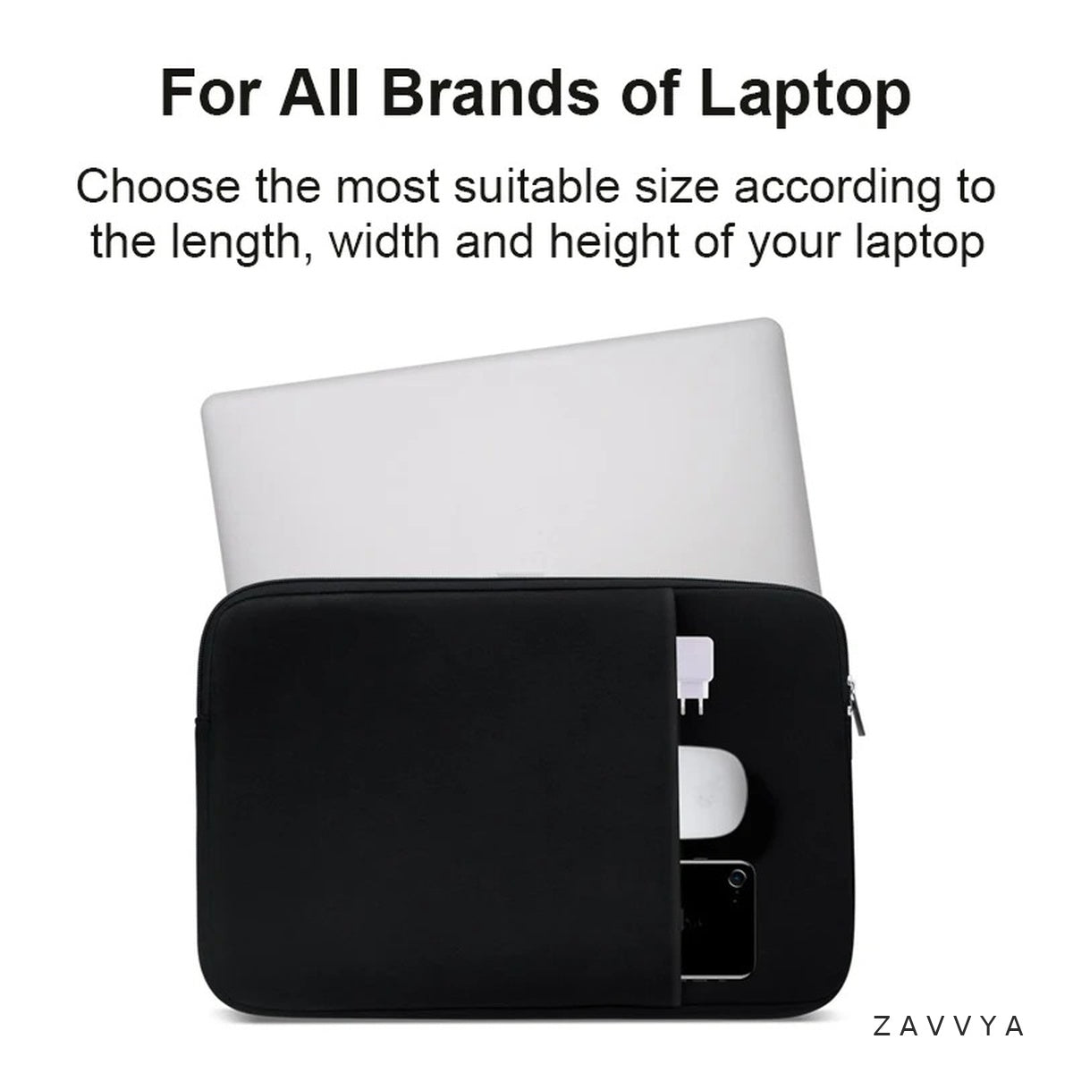 Alternate view of the black laptop sleeve