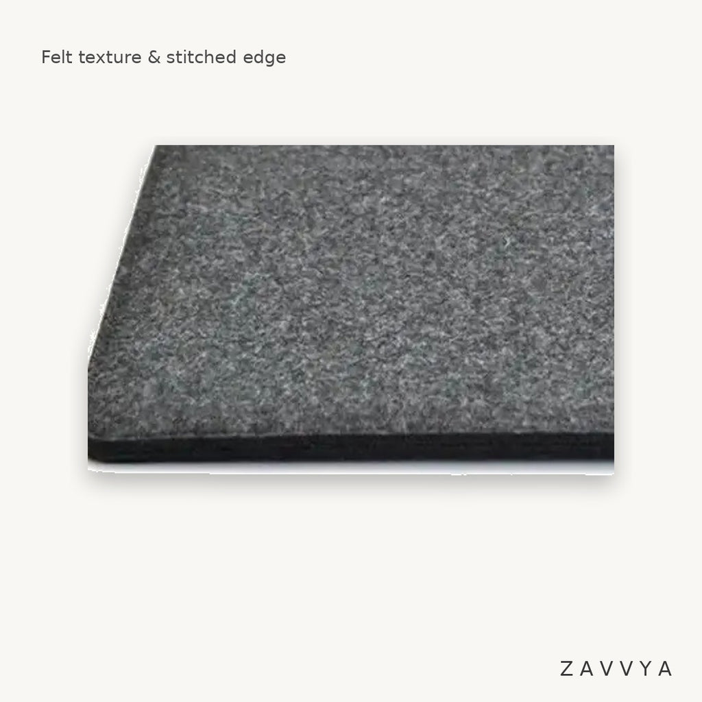Close detail of the felt edge