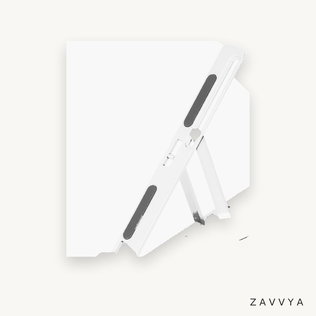 White X-fold laptop stand open