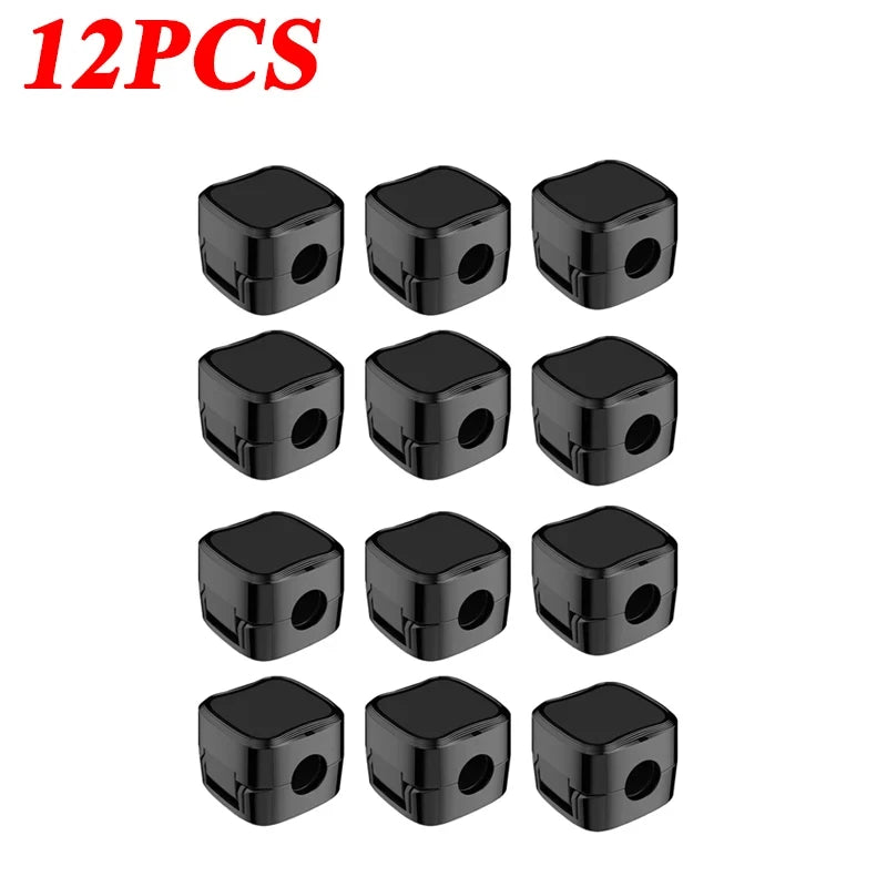 Black 12-piece ZAVVYA Cable Dock magnetic cable organizer set