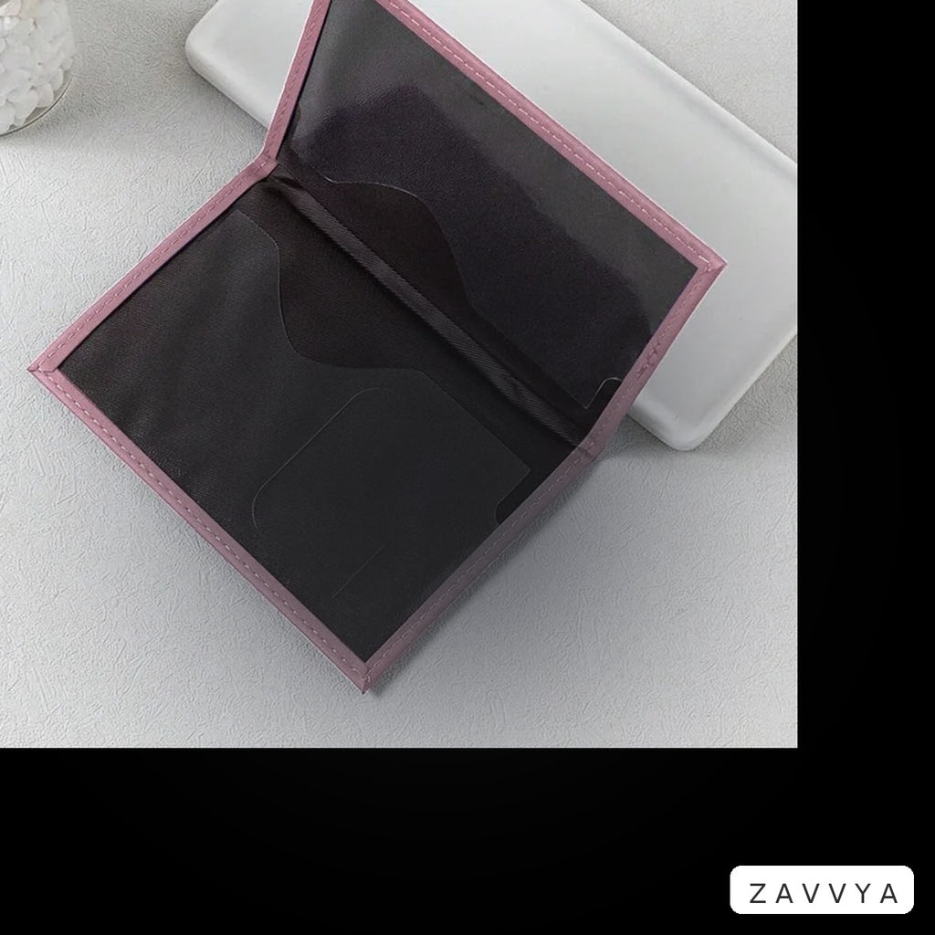 Open ZAVVYA Transit Folio showing two interior slip flaps