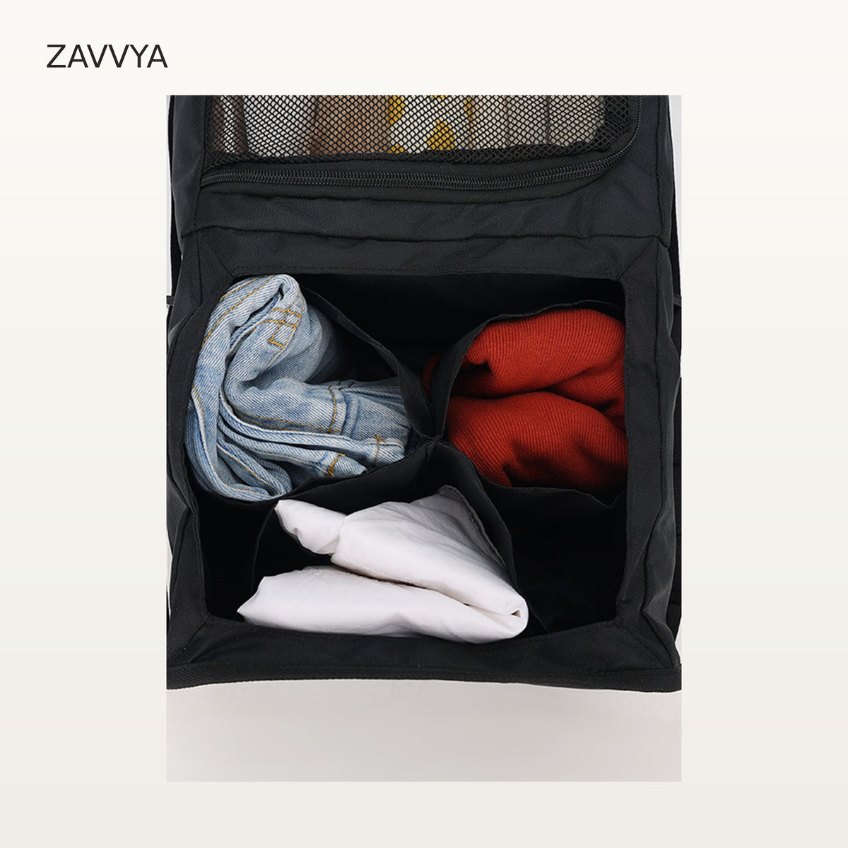 ZAVVYA Hang Shelf - suitcase use