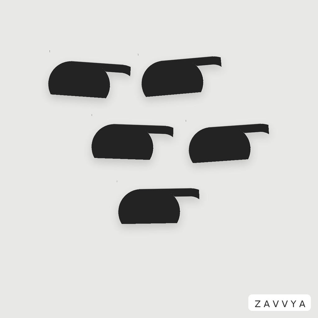 Five white stadium-shaped sliding webcam covers arranged on a neutral background