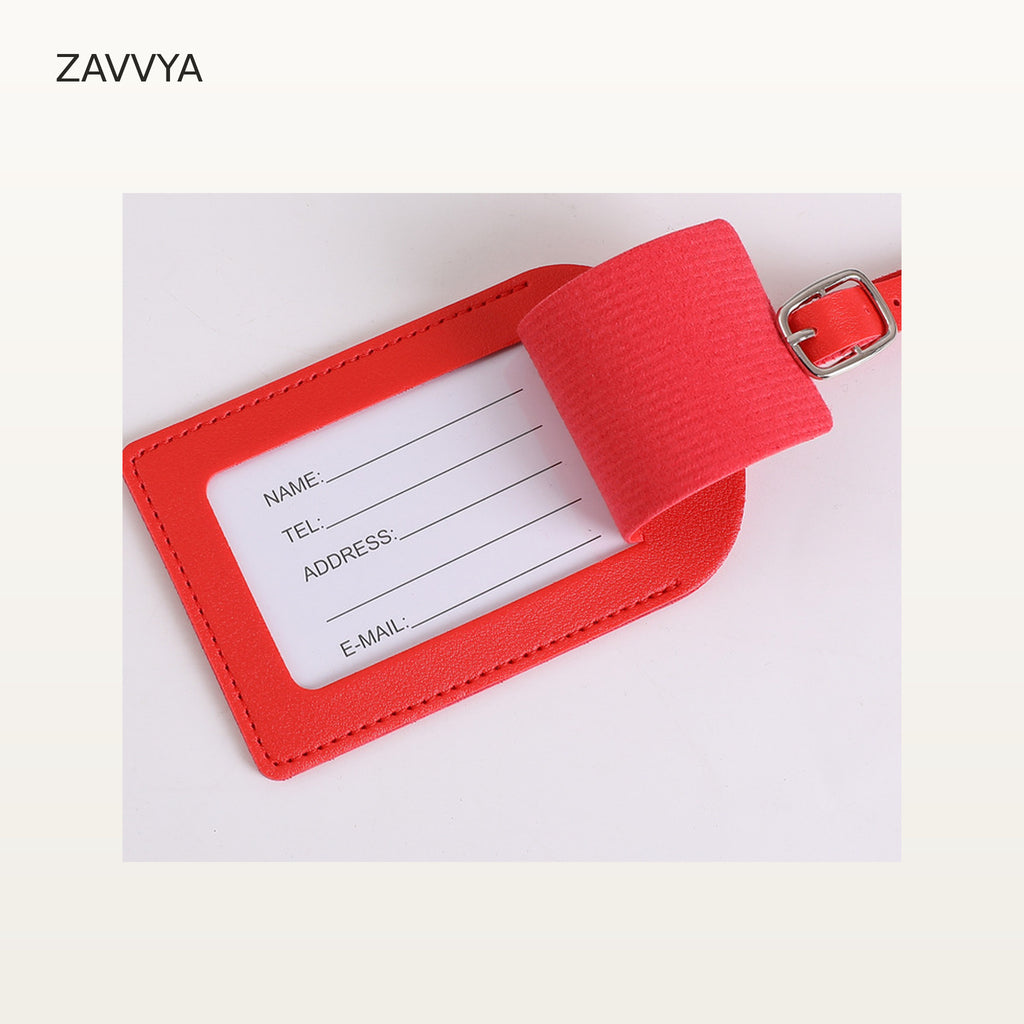 ZAVVYA Tag Line – Flip Cover Red – open address-card view